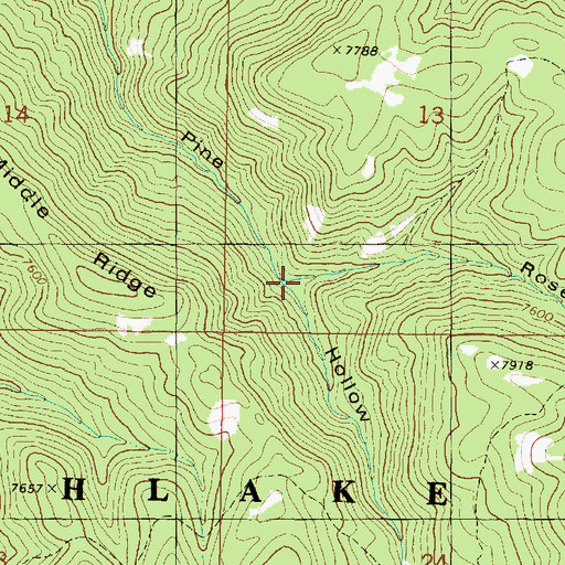 Topographic Map of Rose Hollow, UT