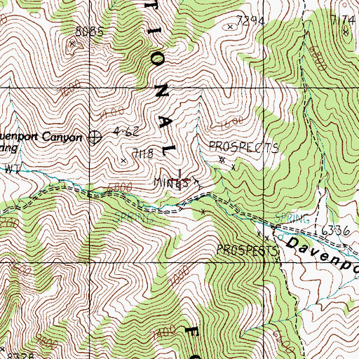 Topographic Map of Rose Mine, UT