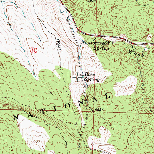 Topographic Map of Rose Spring, UT