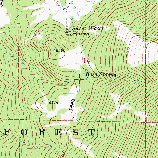 Topographic Map of Rose Spring, UT