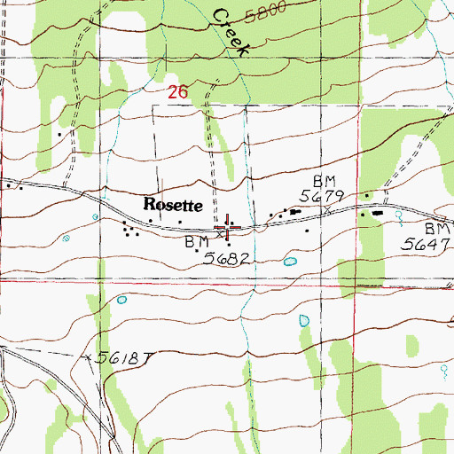 Topographic Map of Rosette, UT