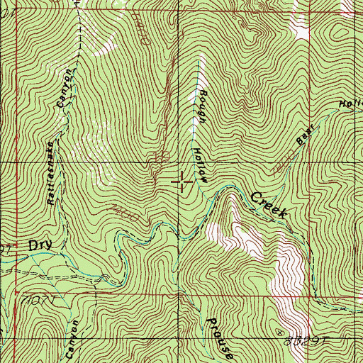 Topographic Map of Rough Hollow, UT