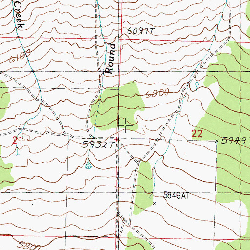Topographic Map of Round Birch Creek, UT