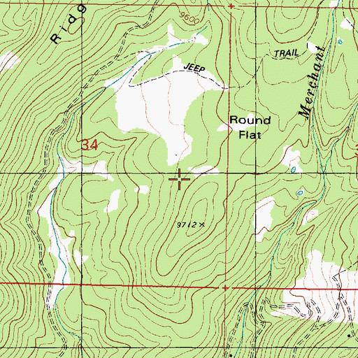 Topographic Map of Round Flat, UT