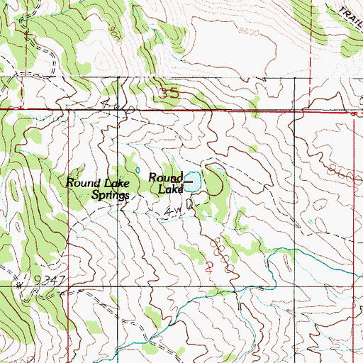 Topographic Map of Round Lake, UT