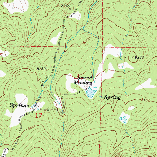 Topographic Map of Round Meadow, UT
