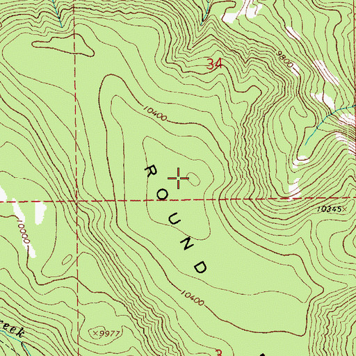 Topographic Map of Round Mountain, UT