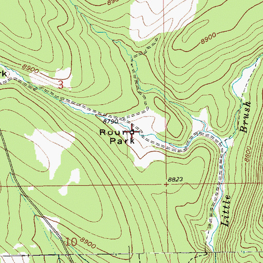 Topographic Map of Round Park, UT