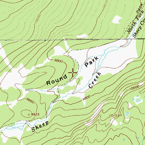 Topographic Map of Round Park, UT