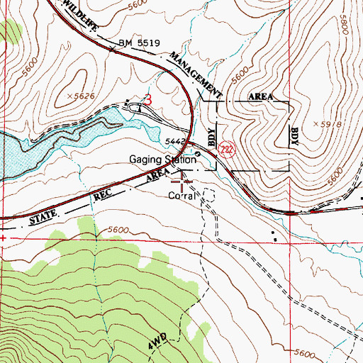 Topographic Map of Round Valley, UT