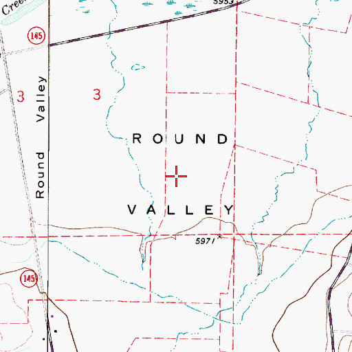 Topographic Map of Round Valley, UT