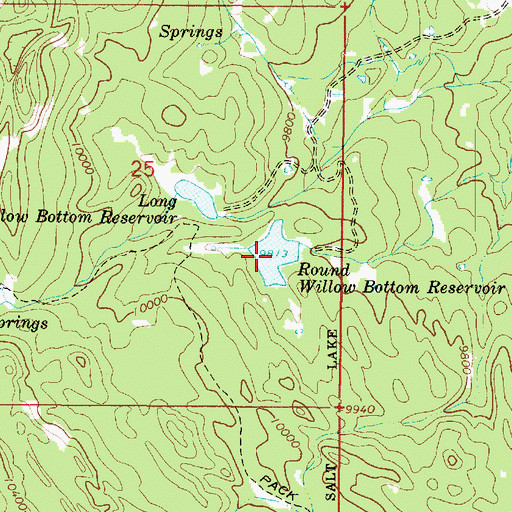 Topographic Map of Round Willow Bottom Reservoir, UT