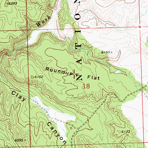 Topographic Map of Roundup Flat, UT