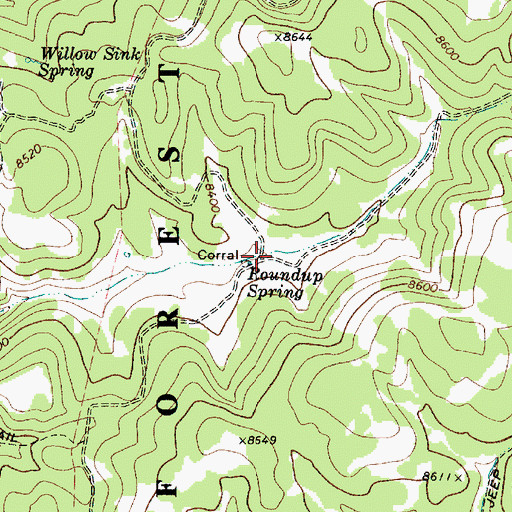 Topographic Map of Roundup Spring, UT