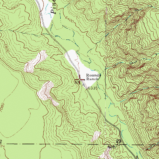 Topographic Map of Roundy Ranch, UT