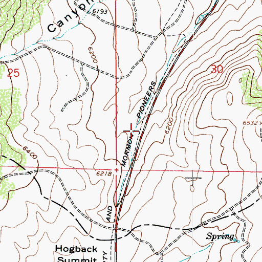 Topographic Map of Route of Donner-Reed Party and Mormon Pioneers, UT