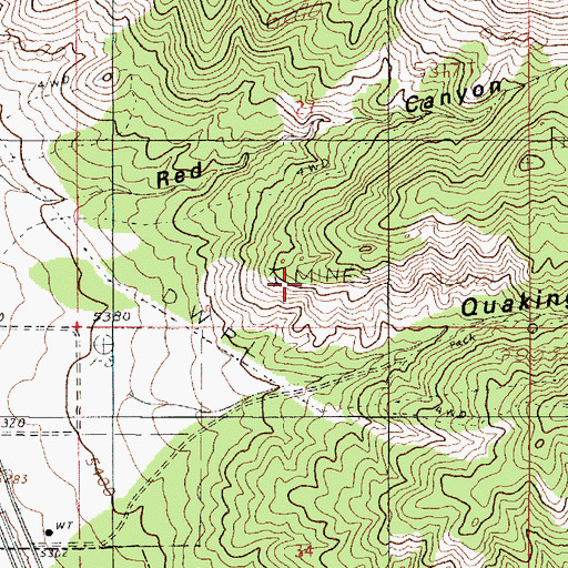 Topographic Map of Rowleys Mine, UT