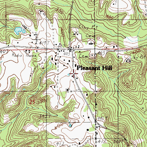 Topographic Map of Bethel Church, AL