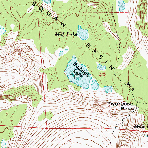 Topographic Map of Rudolph Lake, UT