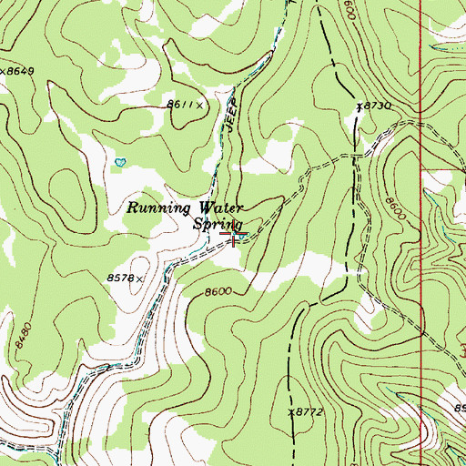 Topographic Map of Running Water Spring, UT