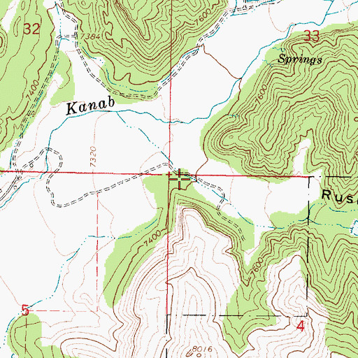 Topographic Map of Rush Canyon, UT