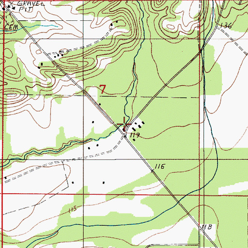 Topographic Map of Bethel School (historical), AL