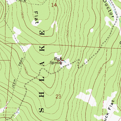 Topographic Map of Rust Spring, UT