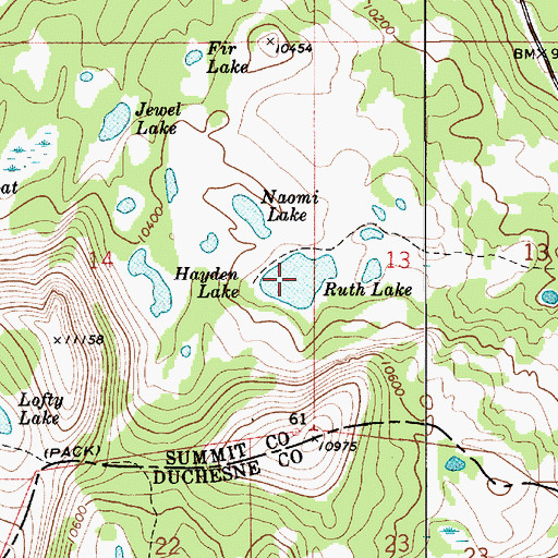 Topographic Map of Ruth Lake, UT