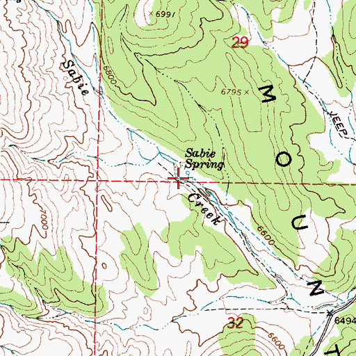 Topographic Map of Sabie Spring, UT