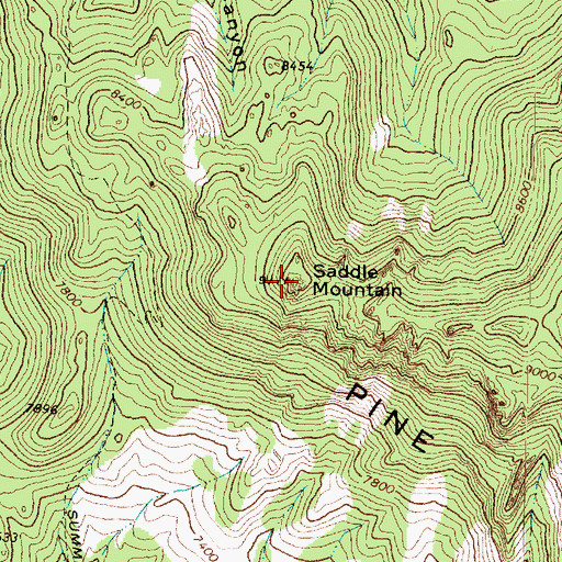 Topographic Map of Saddle Mountain, UT