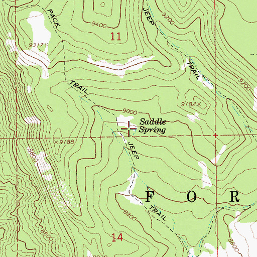 Topographic Map of Saddle Spring, UT