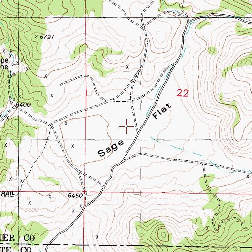 Topographic Map of Sage Flat, UT