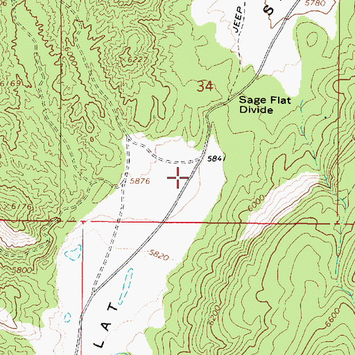 Topographic Map of Sage Flat, UT