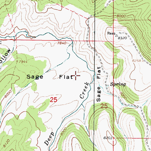 Topographic Map of Sage Flat, UT