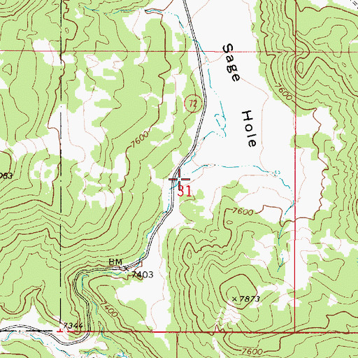 Topographic Map of Sage Hole, UT
