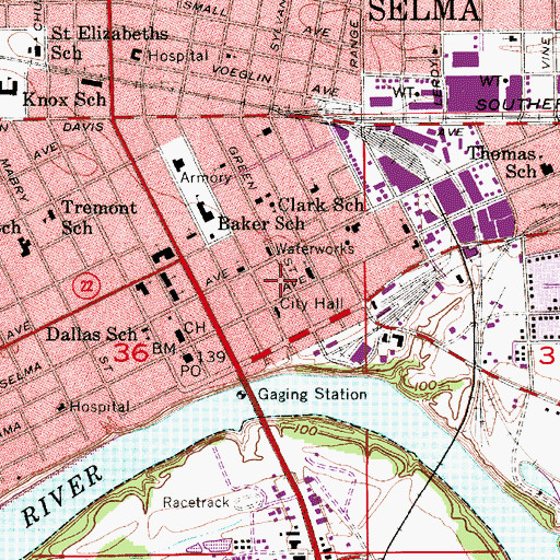 Topographic Map of Bnay Abraham Synagogue (historical), AL