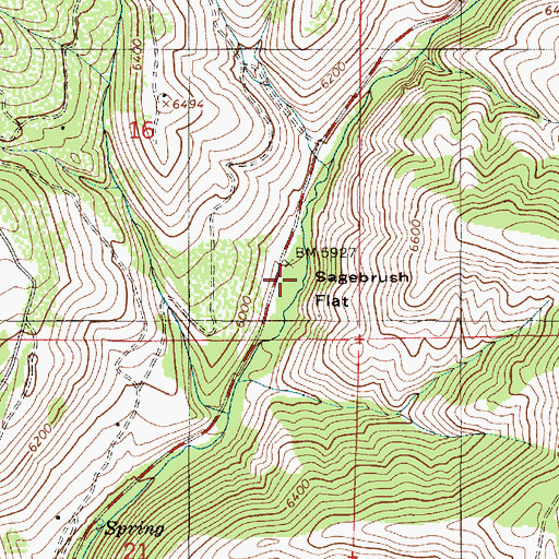Topographic Map of Sagebrush Flat, UT