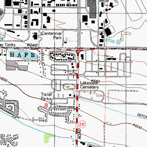 Topographic Map of Sahara Village, UT