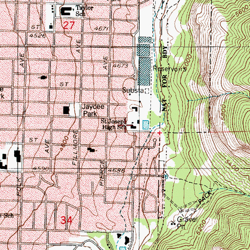 Topographic Map of Saint Joseph Catholic School - High School, UT