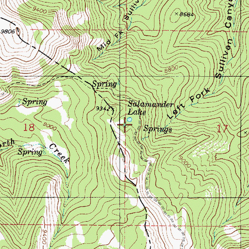 Topographic Map of Salamander Lake, UT