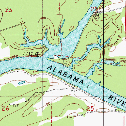 Topographic Map of Bogue Chitto Public Use Area, AL