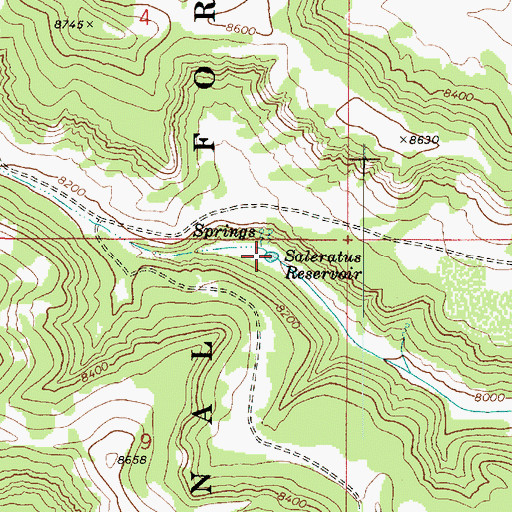 Topographic Map of Saleratus Reservoir, UT