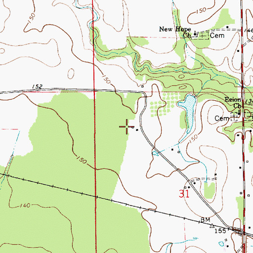 Topographic Map of Brookwood, AL