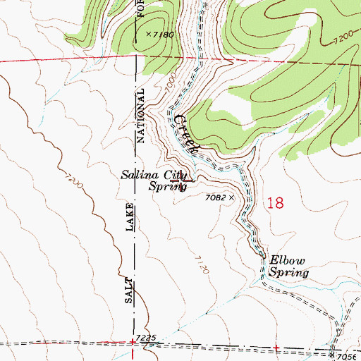 Topographic Map of Salina City Spring, UT