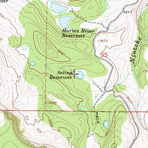 Topographic Map of Salina Reservoir, UT