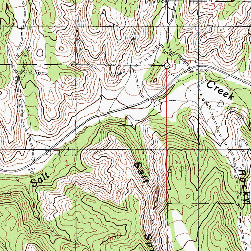 Topographic Map of Salt Spring Canyon, UT