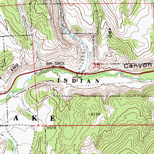 Topographic Map of Sam Stowe Creek, UT