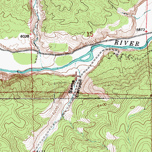 Topographic Map of Sams Canyon, UT