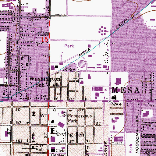 Topographic Map of Escobedo Park, AZ