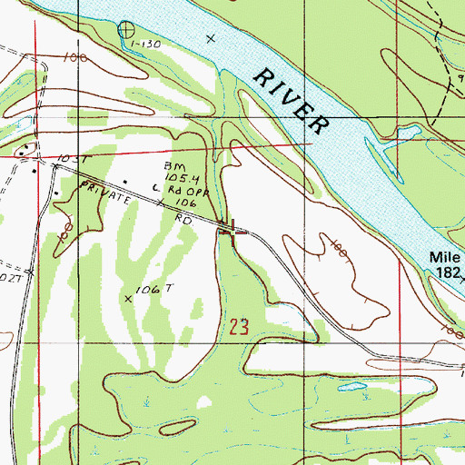 Topographic Map of Calhoun Bend School (historical), AL